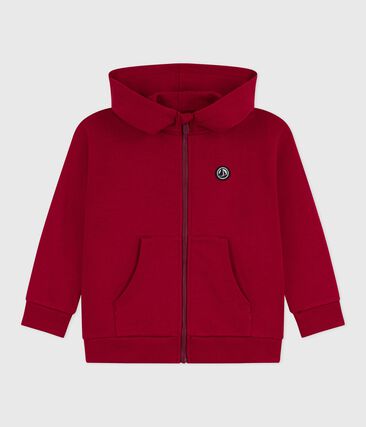 Sweatshirt zippé enfant en coton uni