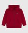 Sweatshirt zippé enfant en coton uni AMARANTE