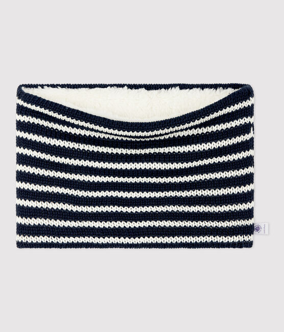 Snood enfant garçon-fille bleu SMOKING/blanc MARSHMALLOW