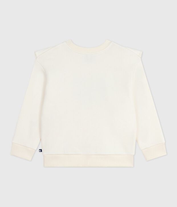 Sweatshirt enfant en coton imprim&eacute; &eacute;cru