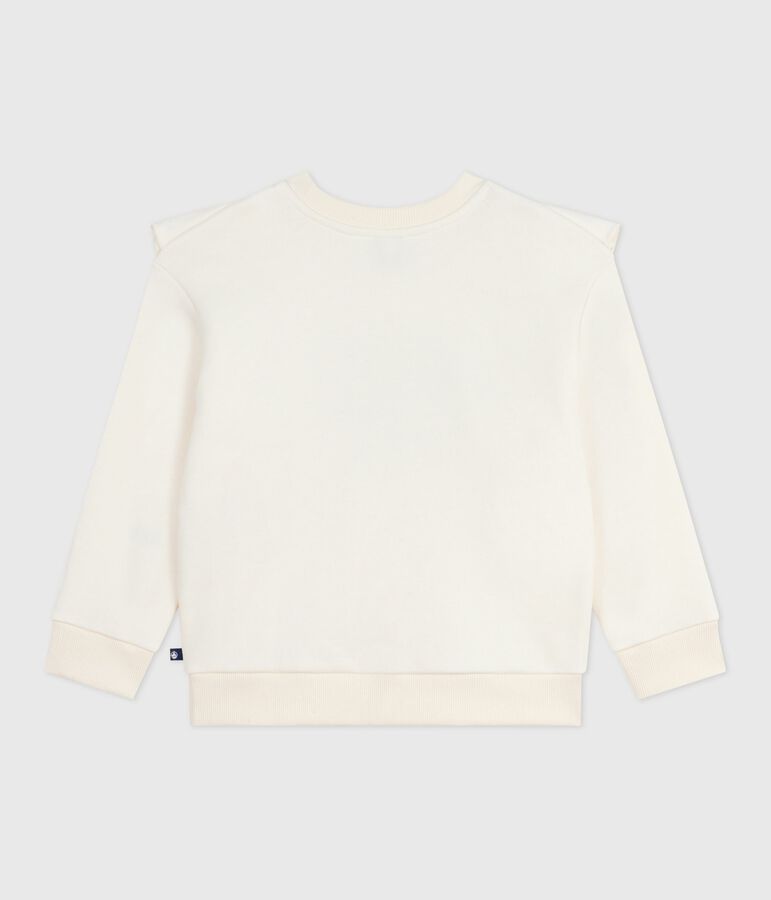 Sweatshirt enfant en coton imprim&eacute; &eacute;cru MILK
