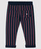 Pantalon bébé garçon en molleton bleu SMOKING/blanc MULTICO