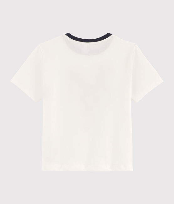 Tee shirt sérigraphié enfant garçon blanc MARSHMALLOW