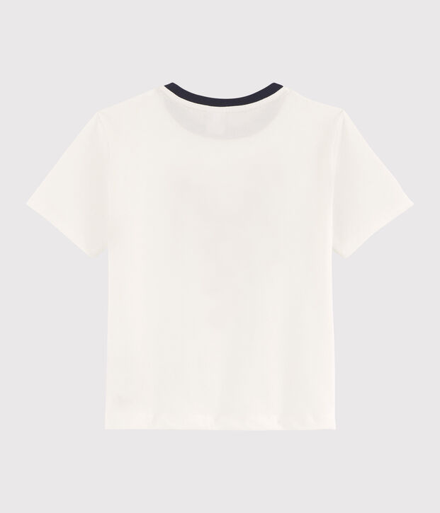 Tee shirt s&eacute;rigraphi&eacute; enfant gar&ccedil;on blanc
