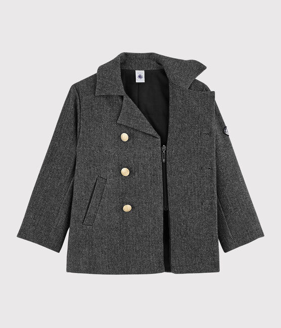 Caban en drap de laine garçon gris CITY CHINE
