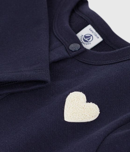 Cardigan enfant en coton uni bleu SMOKING