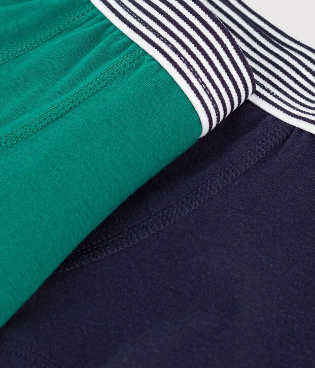 Lot de boxers enfant en coton et &eacute;lasthanne uni multicouleur