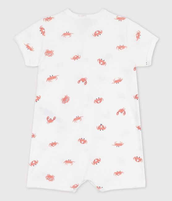 Combicourt bébé petits crabes en coton blanc MARSHMALLOW/blanc MULTICO