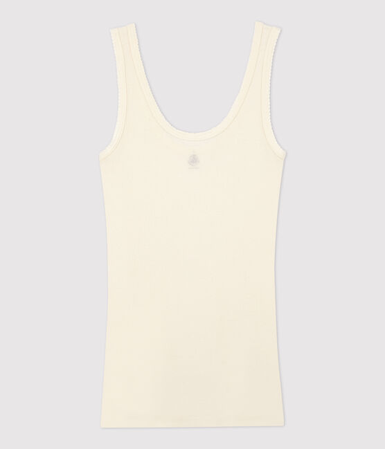 Débardeur laine et coton Femme blanc MARSHMALLOW