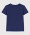 Tee-shirt LE DROIT col rond en coton Femme bleu CHALOUPE