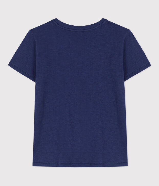 Tee-shirt LE DROIT col rond en coton Femme bleu