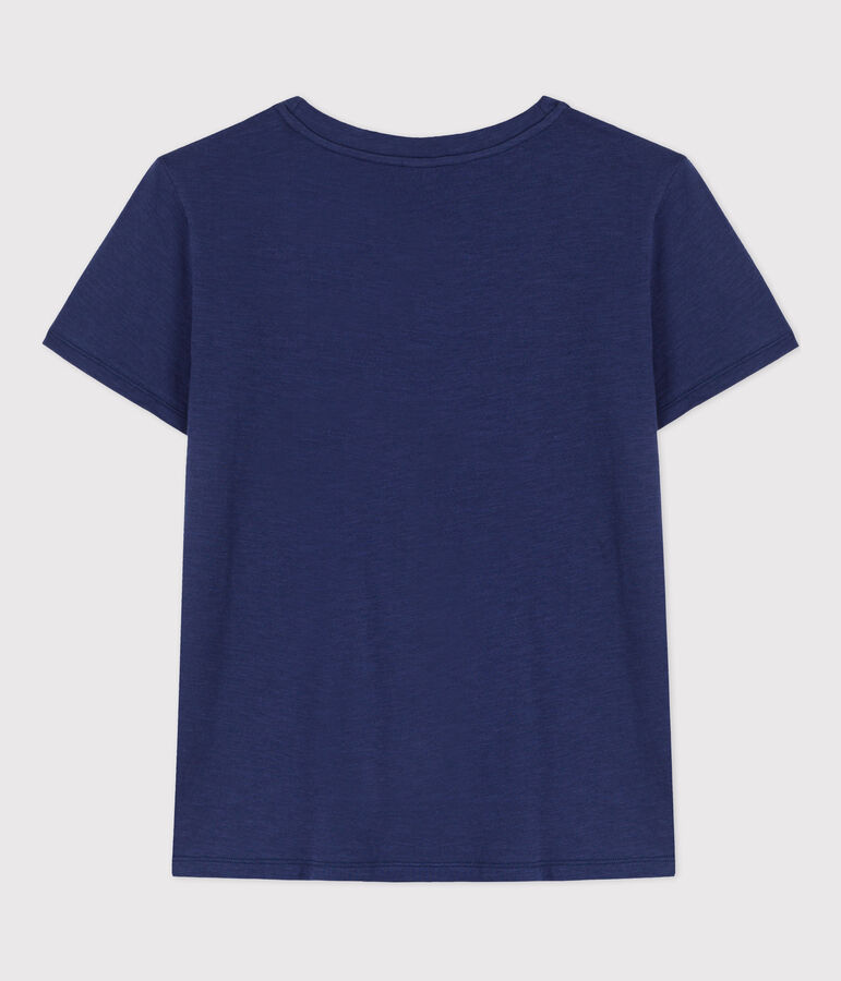 Tee-shirt LE DROIT col rond en coton Femme bleu CHALOUPE