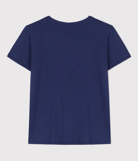 Tee-shirt LE DROIT col rond en coton Femme bleu CHALOUPE