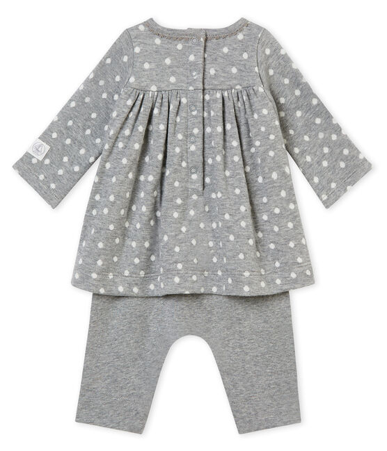 Robe legging bébé fille gris SUBWAY/blanc MULTICO
