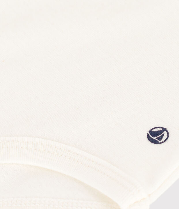 Body manches courtes b&eacute;b&eacute; &agrave; collerette en coton blanc