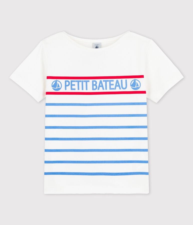 T-shirt en coton enfant fille / gar&ccedil;on blanc MARSHMALLOW