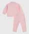 Ensemble sweatshirt et pantalon bébé en coton uni rose JOLI