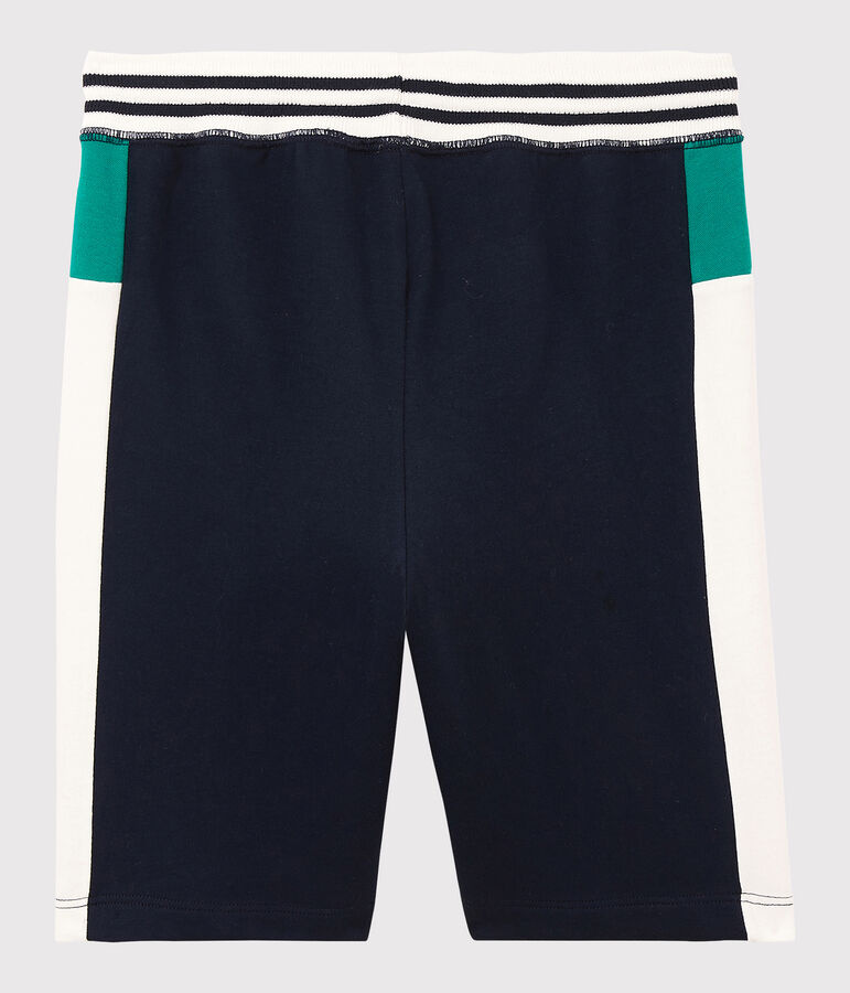 Bermuda en molleton l&eacute;ger enfant gar&ccedil;on blanc MARSHMALLOW/blanc MULTICO