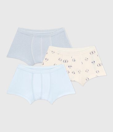 Lot de boxers enfant en coton à ceinture colletée imprimé