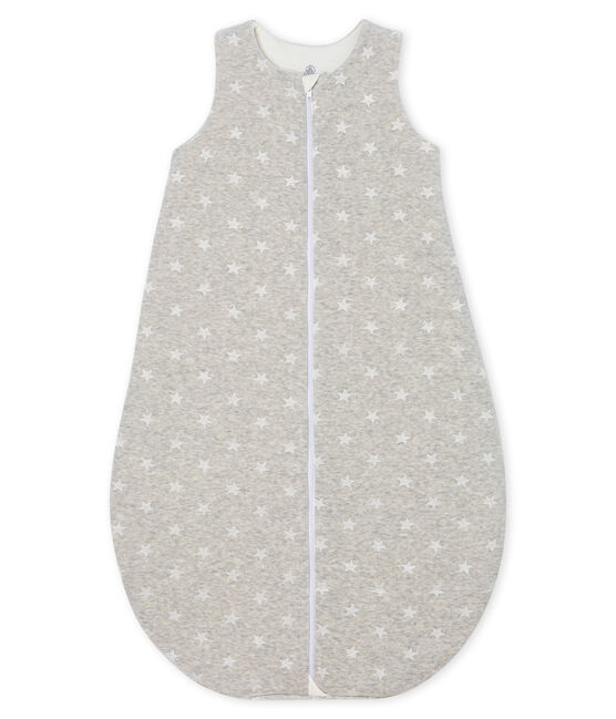 Gigoteuse bébé garçon en velours gris BELUGA/blanc MARSHMALLOW