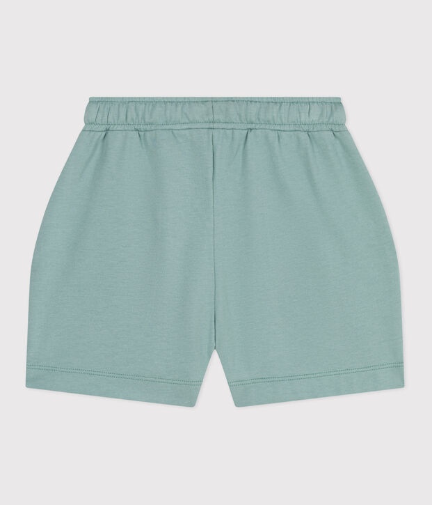 Short enfant en coton uni vert