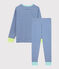 Pyjama petit garçon en côte bleu PABLITO/blanc MARSHMALLOW