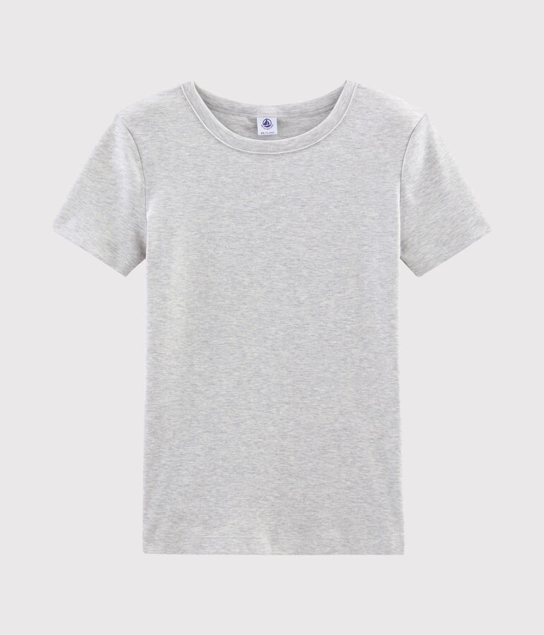Tee shirt manches courtes iconique femme gris