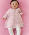 Robe bébé à col imprimé fleurs et coeurs et legging en coton rose JOLI/blanc MULTICO