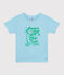 Teeshirt enfant en coton manches courtes imprimé bleu AQUATIC