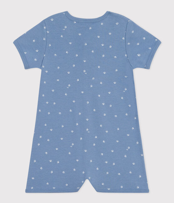 Combinaison courte en coton bébé bleu BEACH/ MARSHMALLOW
