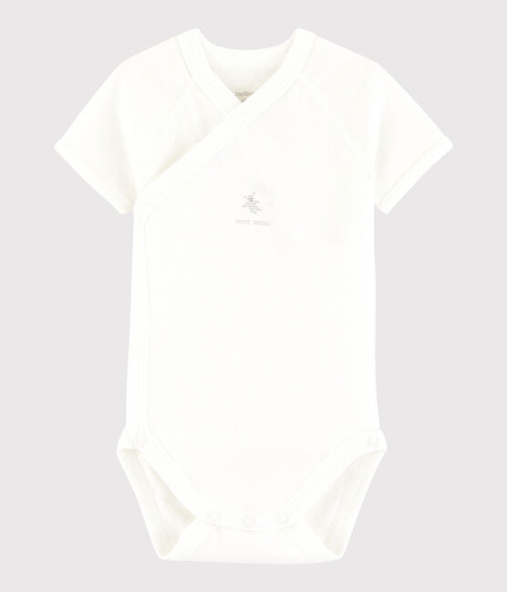 Body croisé manches courtes bébé fille-garçon blanc MARSHMALLOW