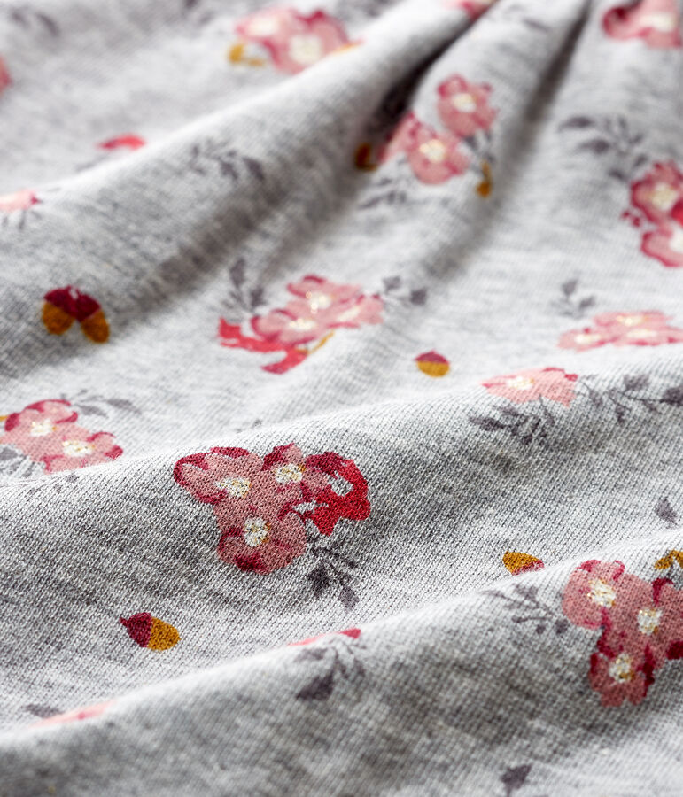 Blouse manches longues b&eacute;b&eacute; fille imprim&eacute;e gris/multicouleur