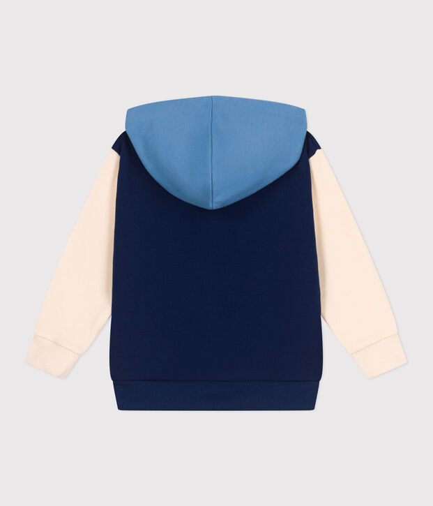 Sweatshirt &agrave; capuche enfant en coton uni bleu/multicouleur