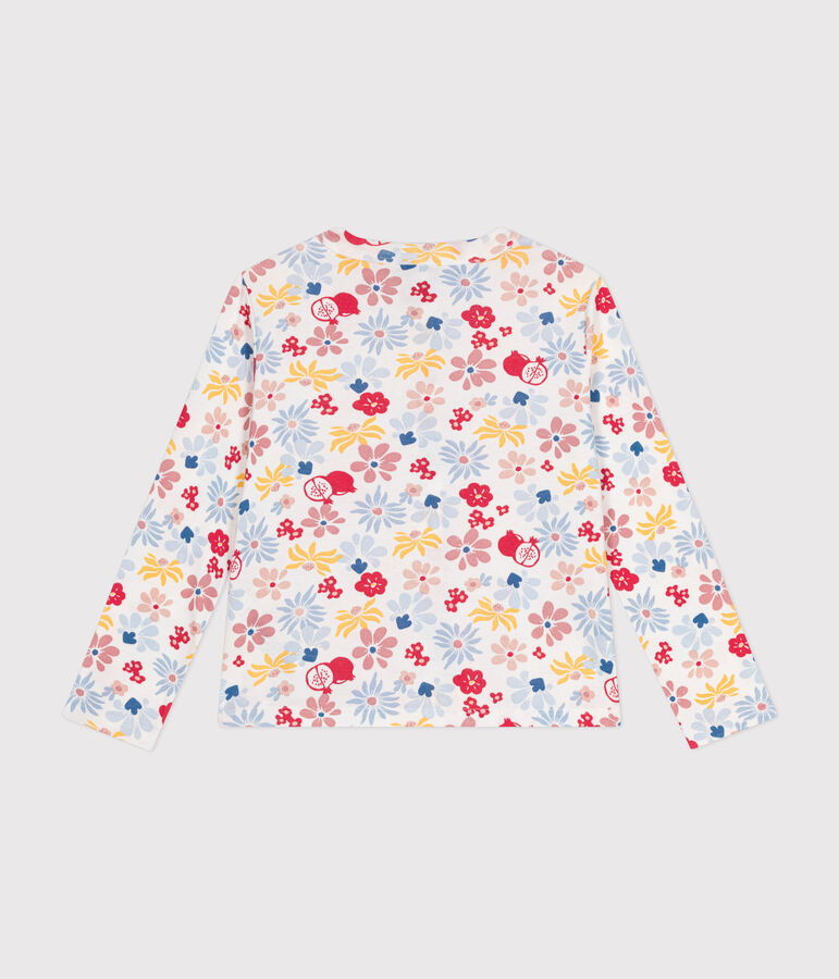 Cardigan en coton enfant fille blanc MARSHMALLOW/blanc MULTICO