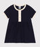 Robe manches courtes en coton bébé bleu SMOKING