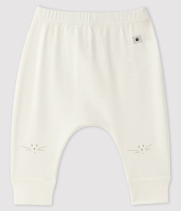 Legging t&ecirc;te de chat b&eacute;b&eacute; en c&ocirc;te blanc