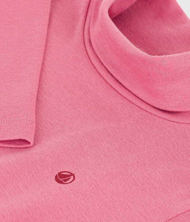 Sous-pull enfant en coton uni rose