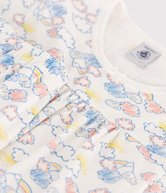 Pyjama short imprimé arc-en-ciel en coton enfant blanc MARSHMALLOW/blanc MULTICO