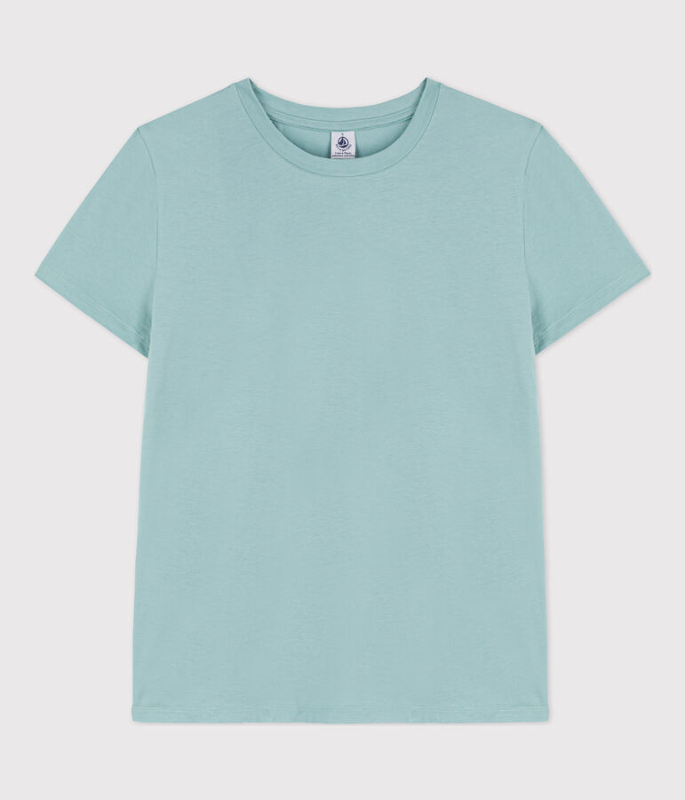 Tee-shirt LE DROIT col rond en coton Femme vert BOB