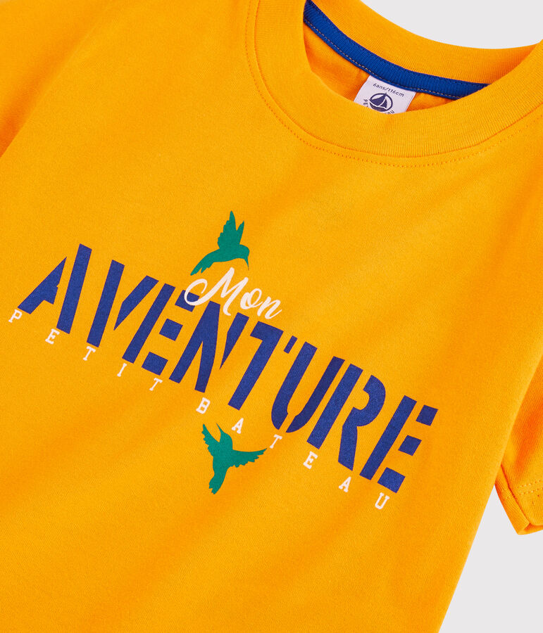 Tee-shirt manches courtes en jersey enfant gar&ccedil;on jaune TEHONI