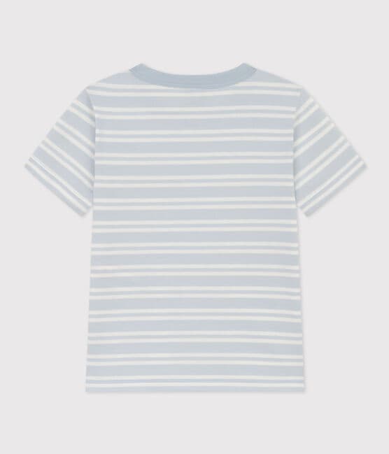 Tee-shirt rayé en coton enfant garçon GOMME/ MARSHMALLOW