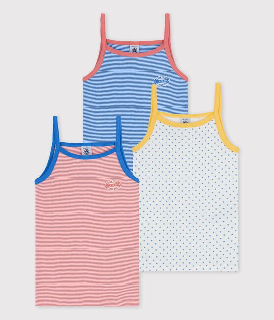 Lot de 3 chemises à bretelles milleraies petite fille en coton biologique variante 1