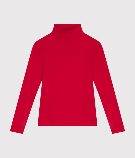Tee-shirt l'Iconique Col roulé en coton femme rouge CORRIDA