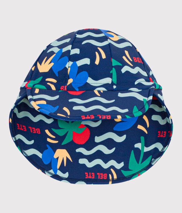 Casquette Anti-UV  b&eacute;b&eacute; imprim&eacute; vague bleu/multicouleur