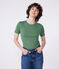 Tee-shirt Femme à manches courtes en lin vert PALMERAIE
