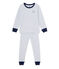 Pyjama garçon en milleraies gris POUSSIERE/blanc LAIT
