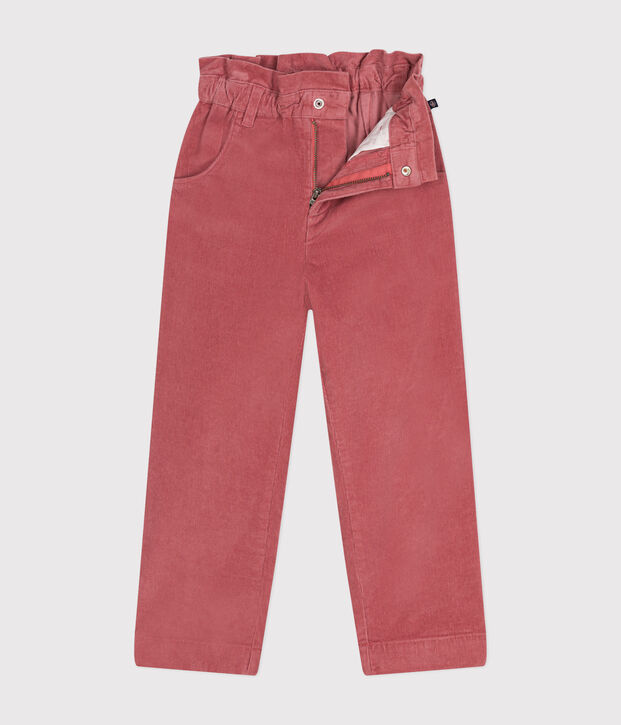Pantalon en velours enfant fille rose