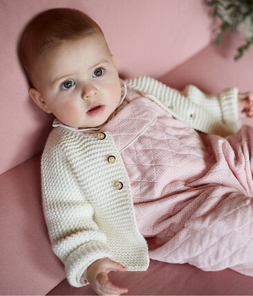 Cardigan Bebe En Tricot 100 Coton Marshmallow Petit Bateau