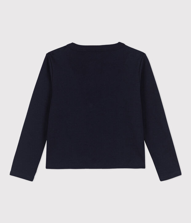 Cardigan en coton enfant fille bleu marine