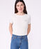 Tee-shirt Femme Iconique col amiral en coton  blanc ECUME